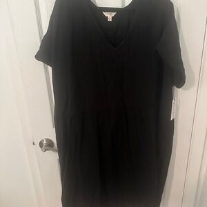 Terra & Sky Black Midi Dress